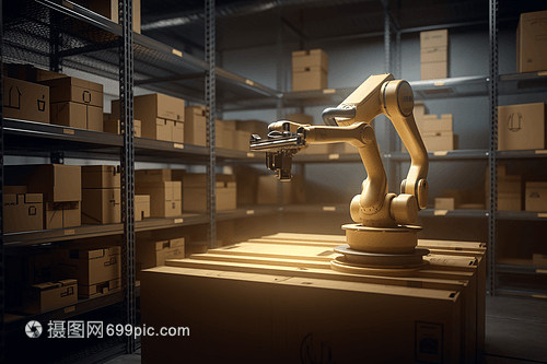 工廠的機(jī)械臂在包裝